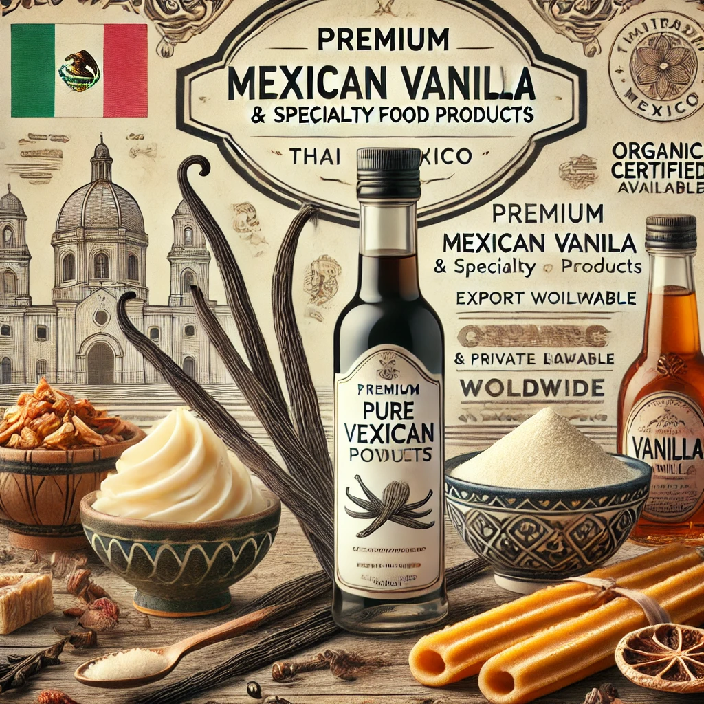 Mexican vanilla exporter, pure Mexican vanilla, organic vanilla supplier, Mexican vanilla extract bulk, vanilla beans exporter, private label vanilla, Mexican spices exporter, mole sauce supplier, chipotle sauce wholesale, Mexican coffee exporter, Mexican dried fruits supplier, premium Mexican cocoa, gourmet Mexican food export, Thaitradezone Mexico, bulk vanilla supplier, OEM Mexican food products, authentic Mexican ingredients exporter, private label sauces, Mexican beverage mixes export, organic certified vanilla beans