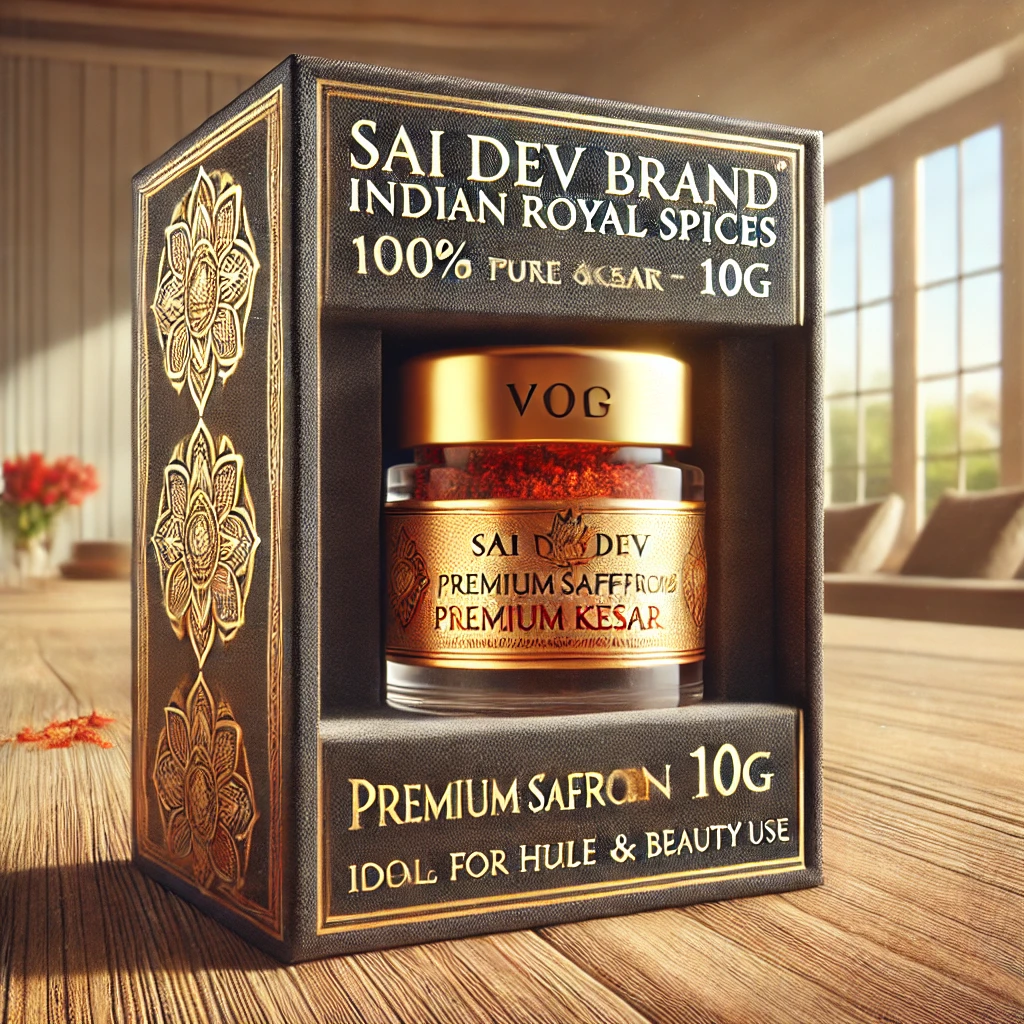 Sai Dev Brand Indian Royal Spices – Premium Saffron (Kesar) 10g ✅ 100% Pure & Natural Saffron – Handpicked, Deep Red Strands with High Crocin Content ✅ Highly Aromatic & Vibrant – A Luxurious Spice for Culinary & Medicinal Use ✅ Sourced from India’s Finest Saffron Farms – Processed to Global Standards