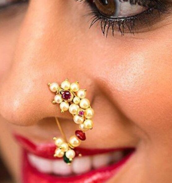Maharashtrian Nath – Traditional Gold Nose Ring for Brides & Festive Wear