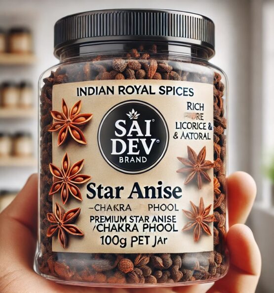 Sai Dev Brand Indian Royal Spices – Premium Star Anise (Chakra Phool) 100g