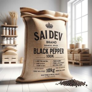 Sai Dev Brand Indian Royal Spices – Premium Organic Black Pepper (5mm Bold)✅ 100% Pure & Organic Black Pepper – Bold 5mm Size for Maximum Flavor & Aroma ✅ Strong, Pungent, and Aromatic – Ideal for Culinary, Health, and Export Markets ✅ Sourced from India’s Finest Pepper Farms – Processed to Global Organic Standards 