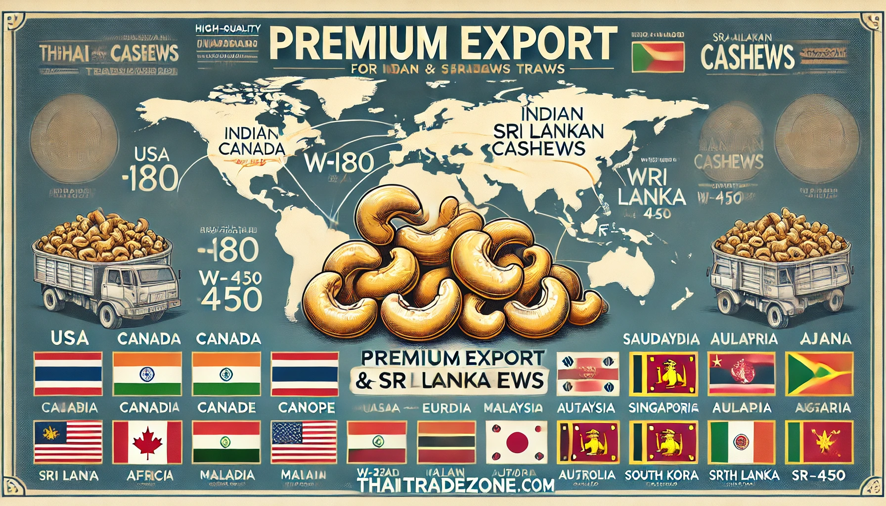 High-Quality Cashew Nut Exports & Imports | Thaitradezone.com