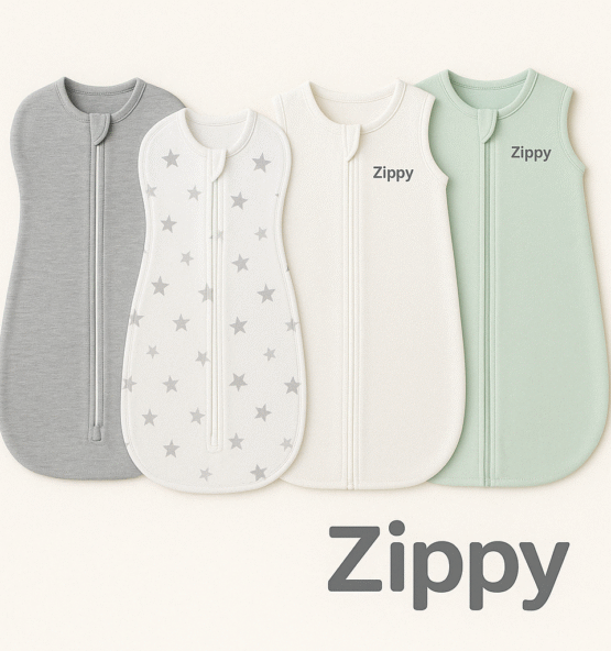 Newborn wrapped in Zippy™ 100% Cotton Swaddling Cloth – Soft and Breathable Fabric