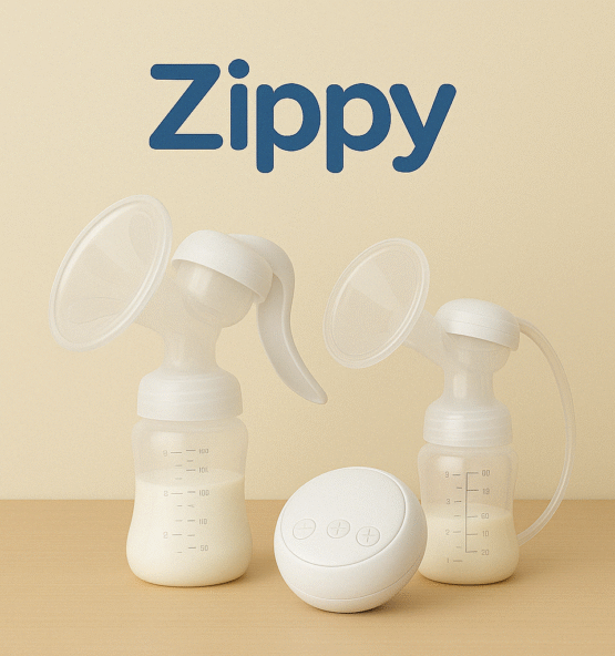"Zippy™ Manual & Electric Breast Pumps, adjustable suction, BPA-free, portable, comfortable for moms, perfect for efficient milk expression and breastfeeding."