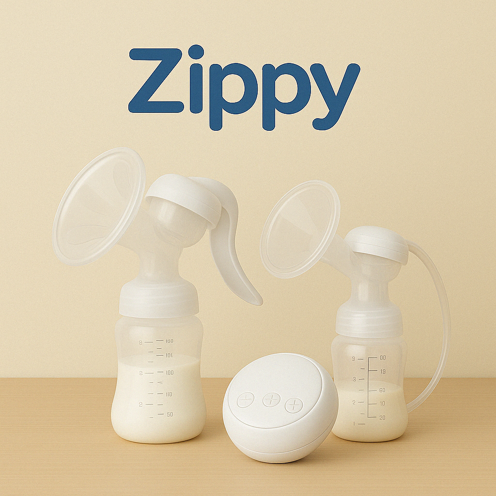 "Zippy™ Manual & Electric Breast Pumps, adjustable suction, BPA-free, portable, comfortable for moms, perfect for efficient milk expression and breastfeeding."