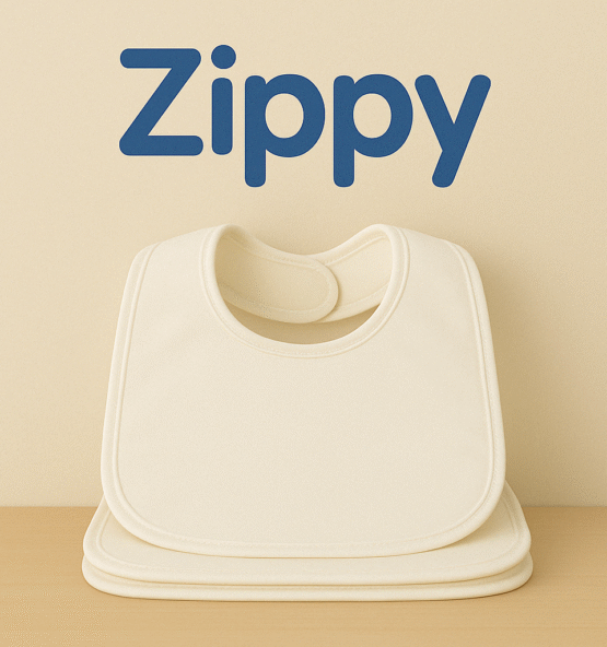 "Zippy™ Waterproof Baby Bibs - Soft, washable, and durable baby bibs designed to keep babies clean and dry during feeding. Available in fun colors and patterns, perfect for newborns. Easy to clean, eco-friendly, and ideal for retail or export."
