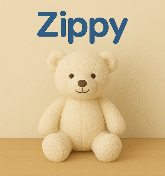 "Zippy™ Washable Plush Toy for Babies - Soft, Hypoallergenic & Non-Toxic"