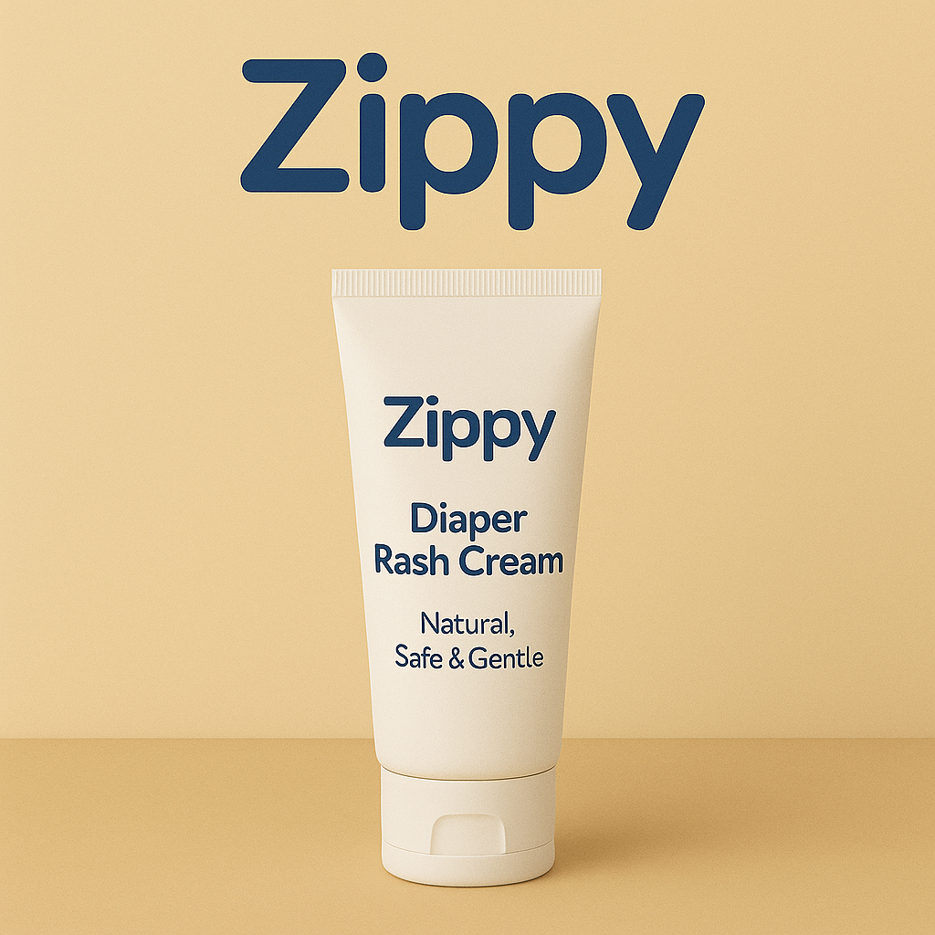 "Zippy™ Diaper Rash Cream – Natural, hypoallergenic baby rash relief with zinc oxide, aloe vera, and shea butter. Safe for newborns, paraben-free, and pediatrician-approved."