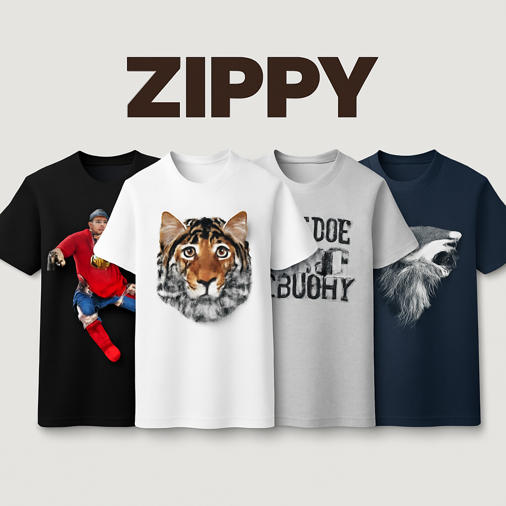 "Zippy™ cotton graphic t-shirt with superhero print for kids and adults"