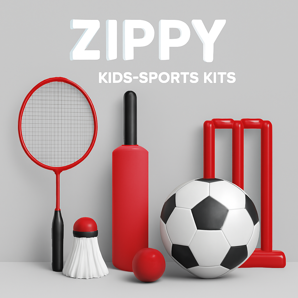 "Zippy™ Kids' Badminton Set with lightweight rackets and shuttlecocks, perfect for outdoor fun."