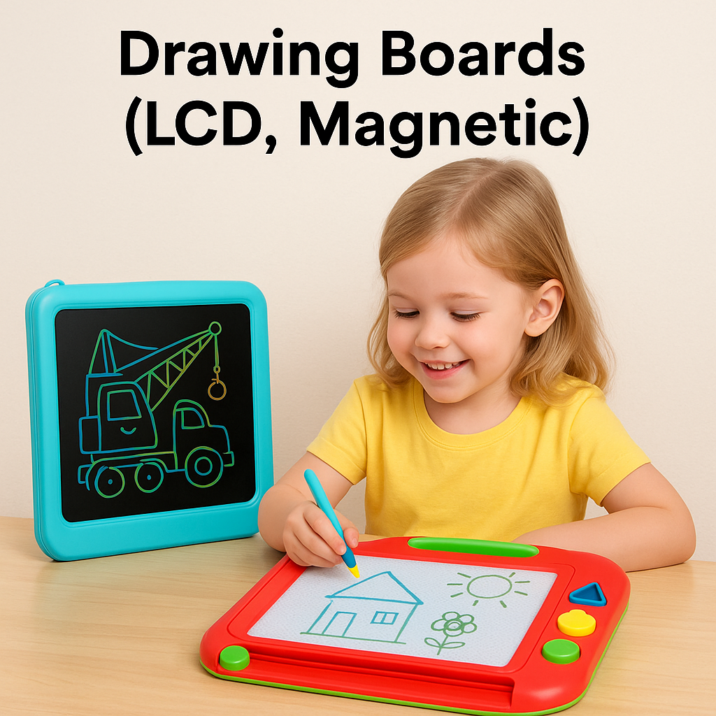 Toyzaar™ – Preschool LCD & Magnetic Drawing Boards for Kids