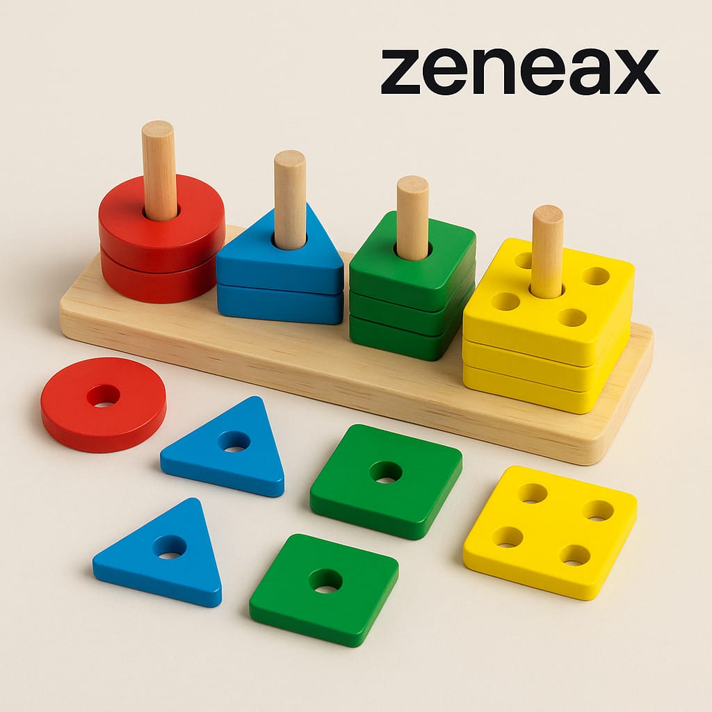 Zeneax Wooden Montessori Geometric Shapes