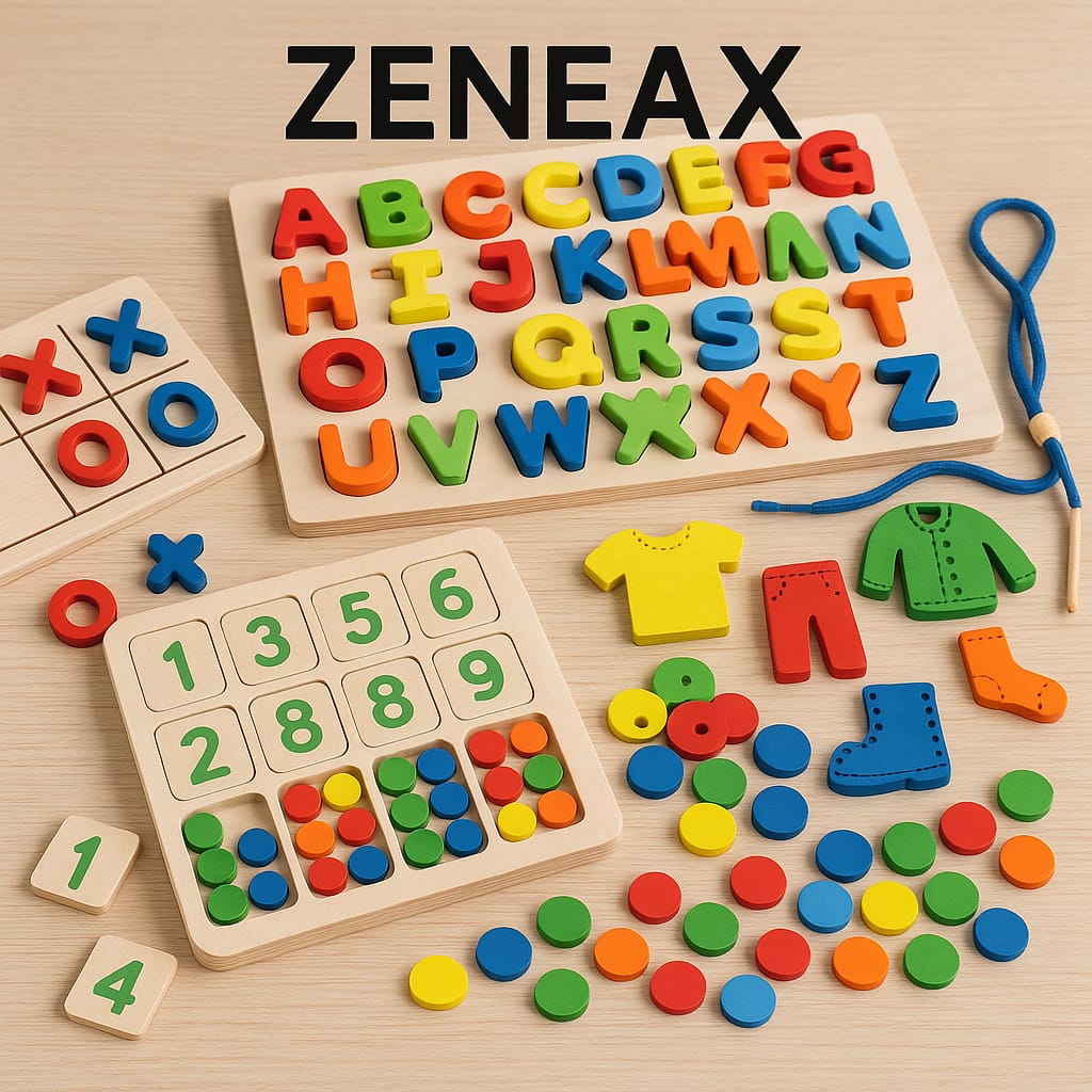 Zeneax Wooden Montessori Educational Board Games