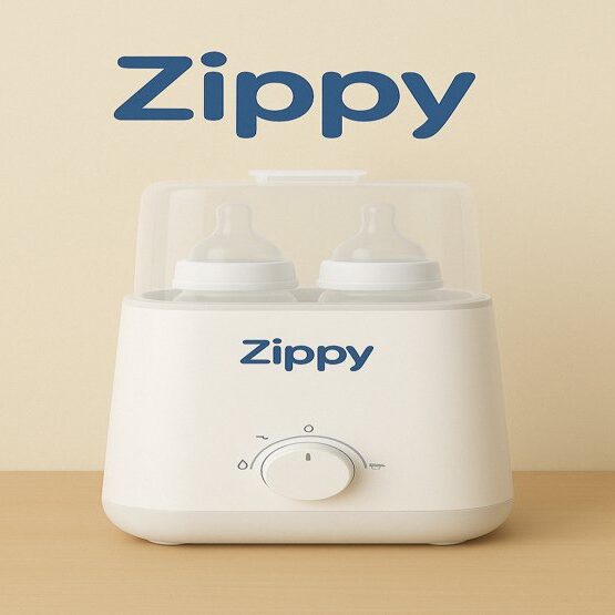Zippy 2-in-1 baby bottle warmer and sterilizer with LED display and steam function