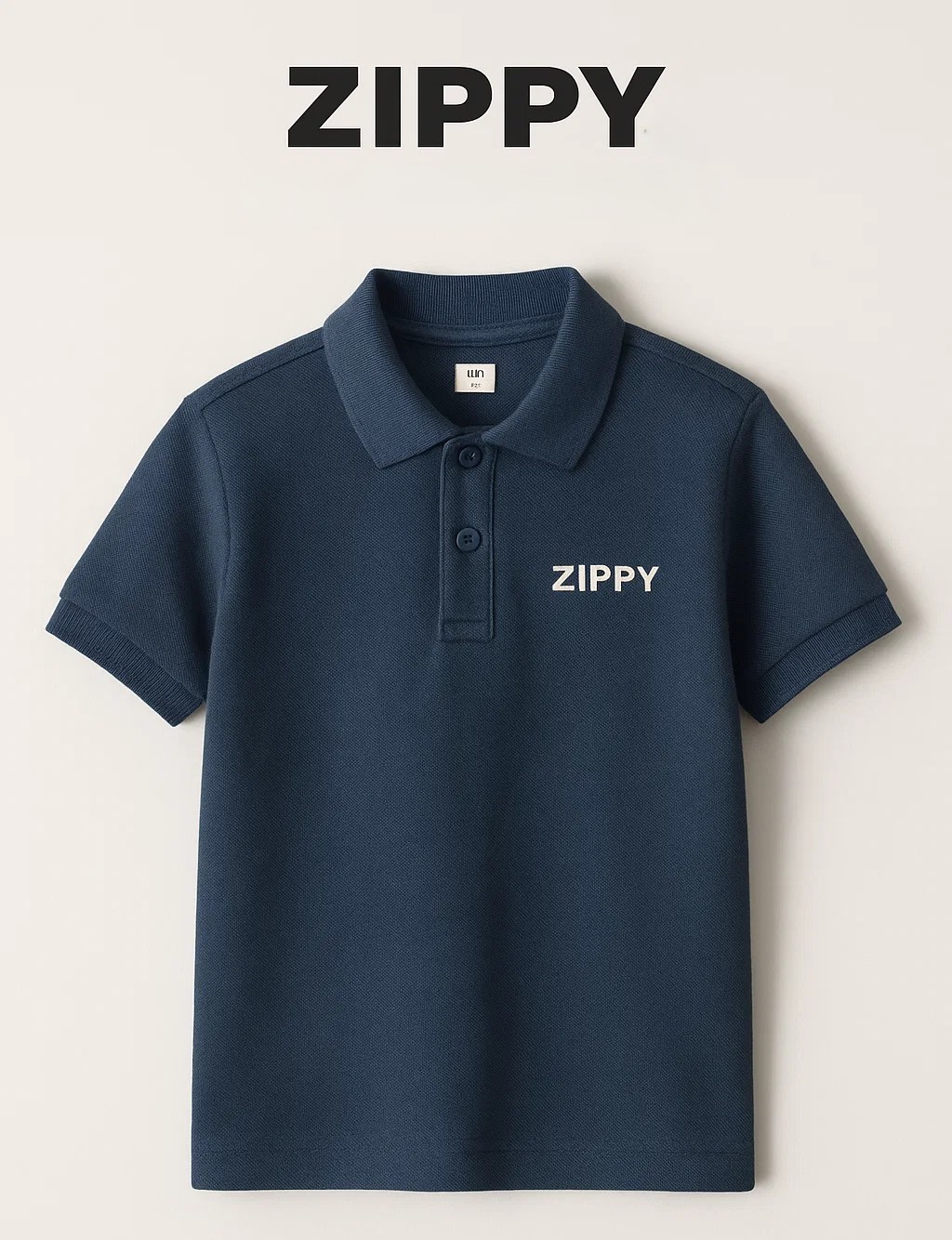 Zippy™ men's polo shirt in breathable cotton, classic fit, front view