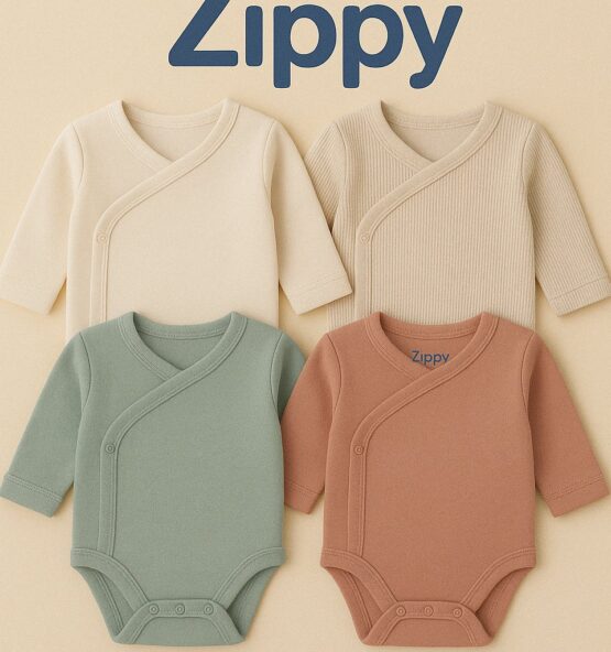 Zippy™ newborn cotton onesies in plain and printed designs