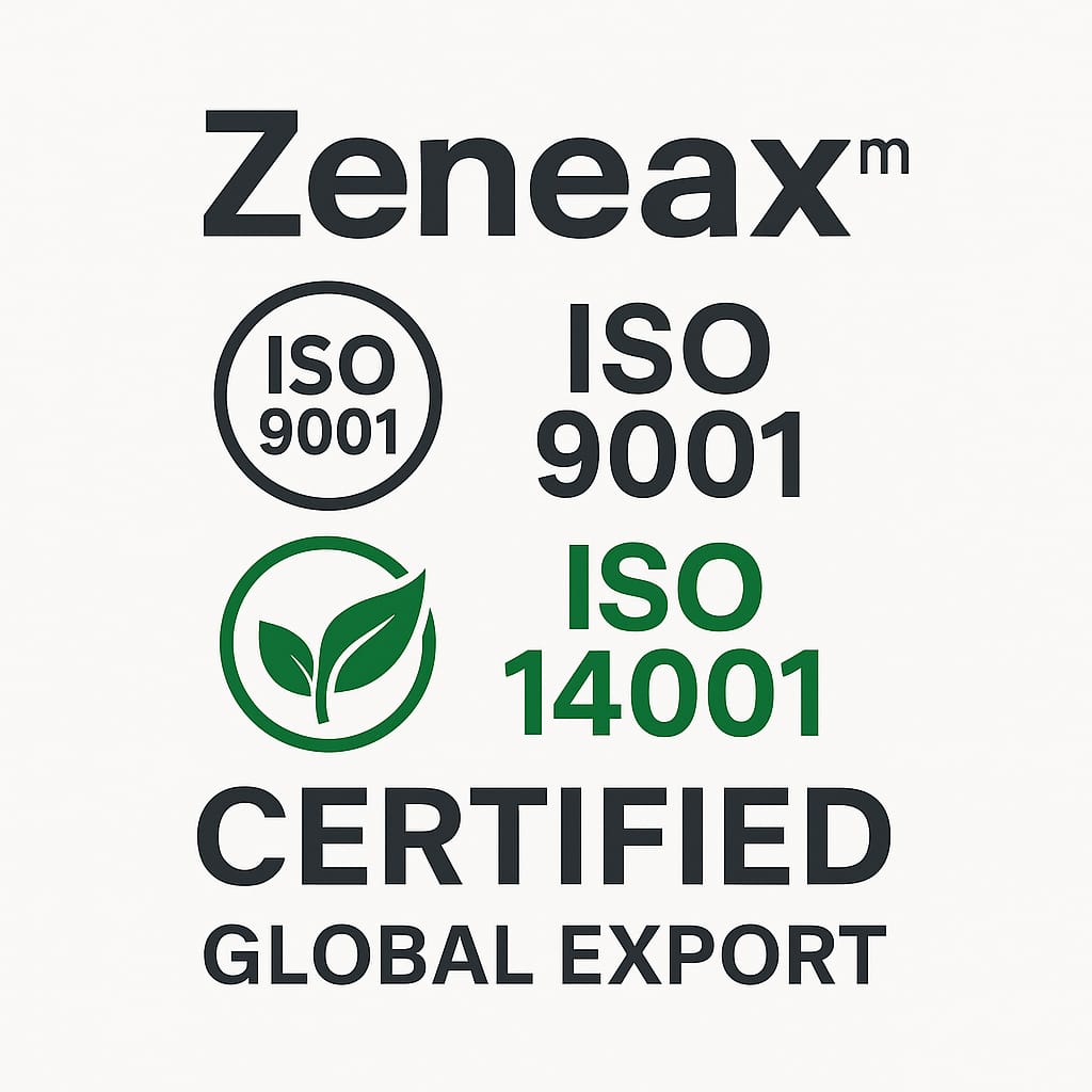 Zeneax ISO 9001 & ISO 14001 Certified