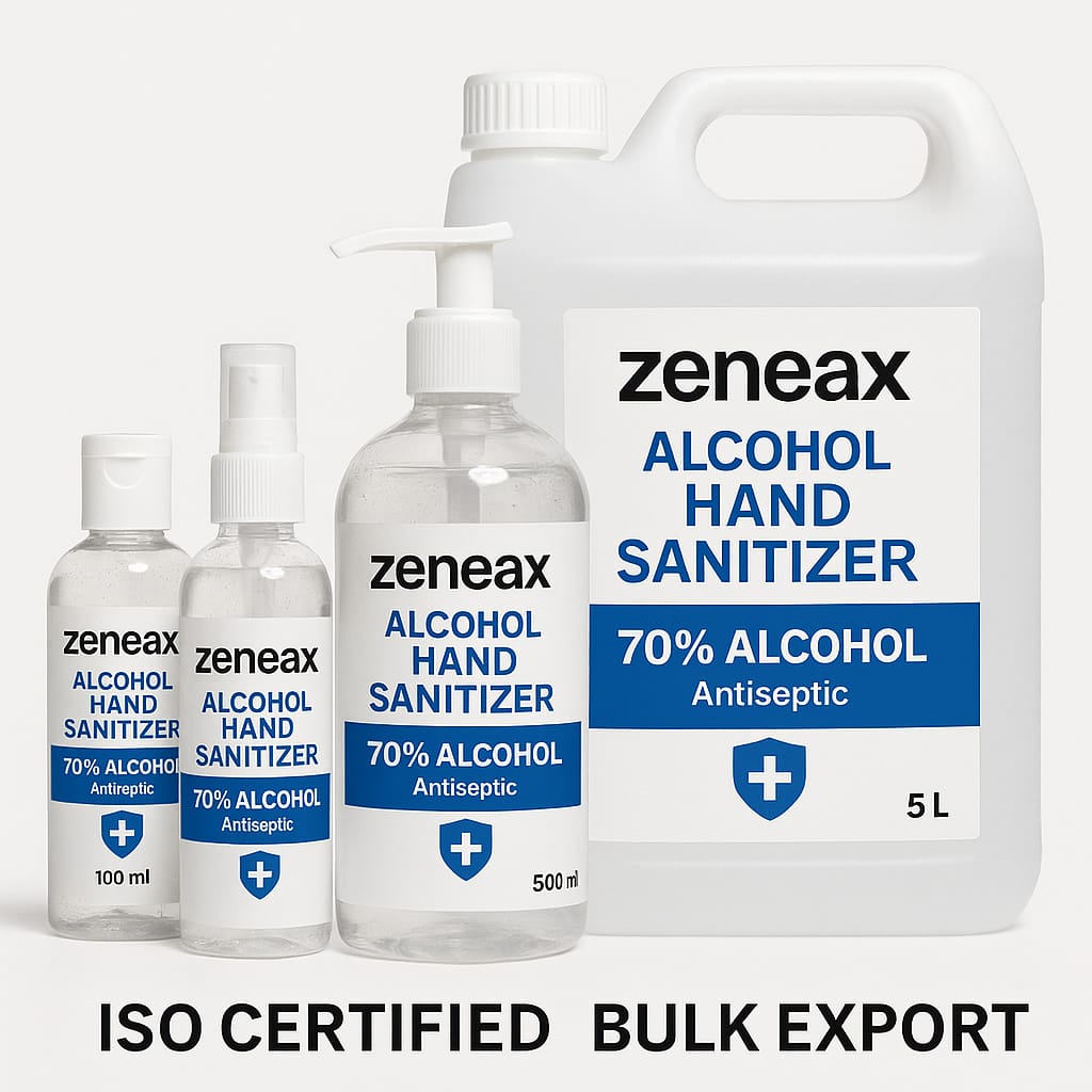 Zeneax Alcohol Hand Sanitizers – ISO Certified