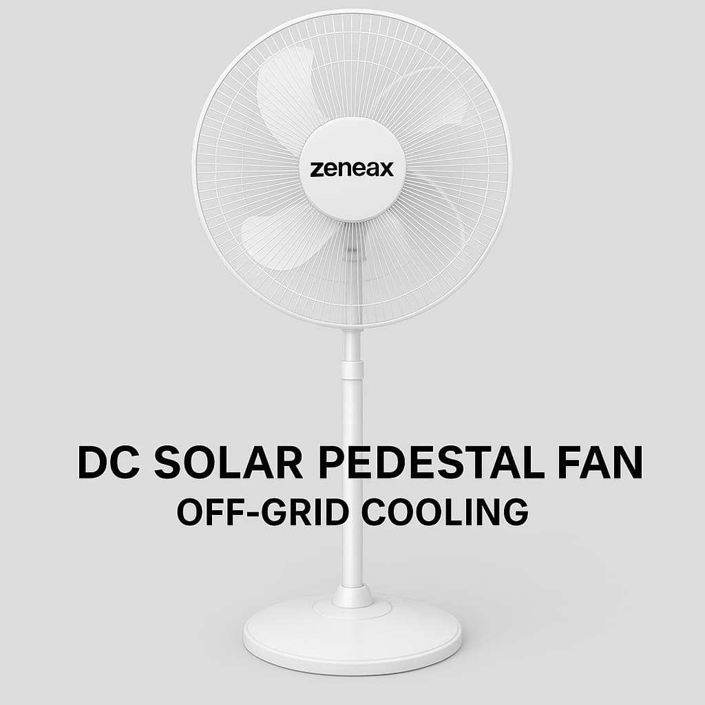 Zeneax DC Solar Pedestal Fans
