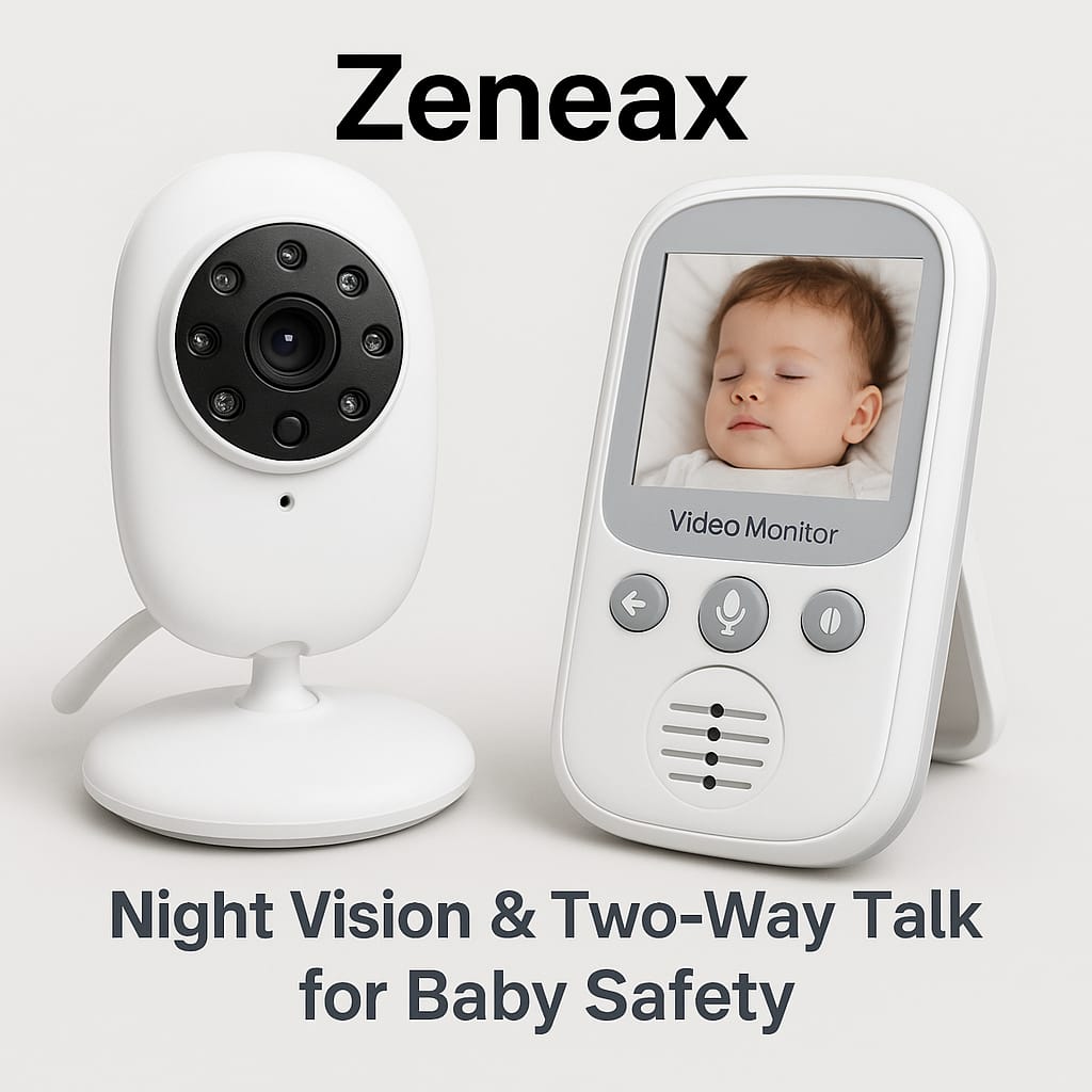 Zeneax Baby Monitors – Night Vision & Two-Way Talk for Baby Safety