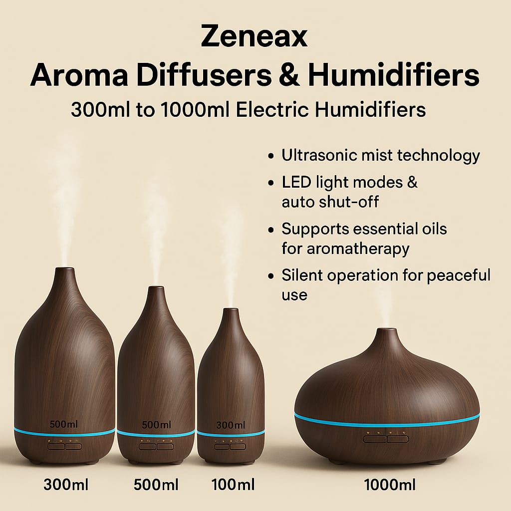 Zeneax Aroma Diffusers – 300ml to 1000ml