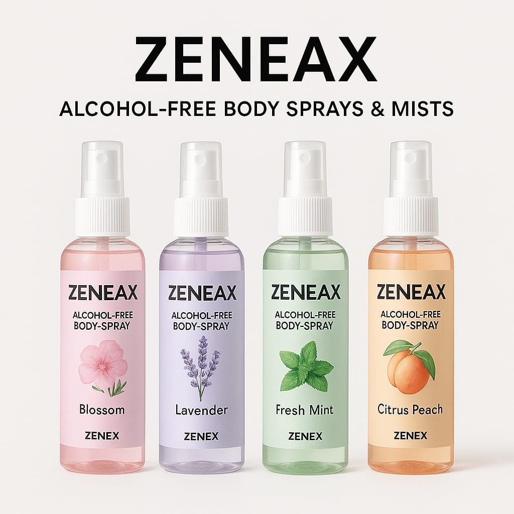 Zeneax Alcohol-Free Body Sprays & Mists by Zenex