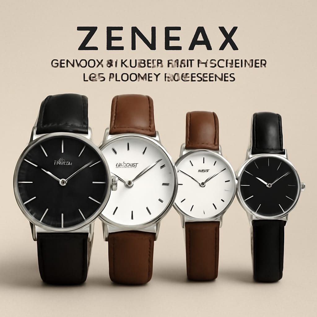 Zeneax Leather Strap Watches