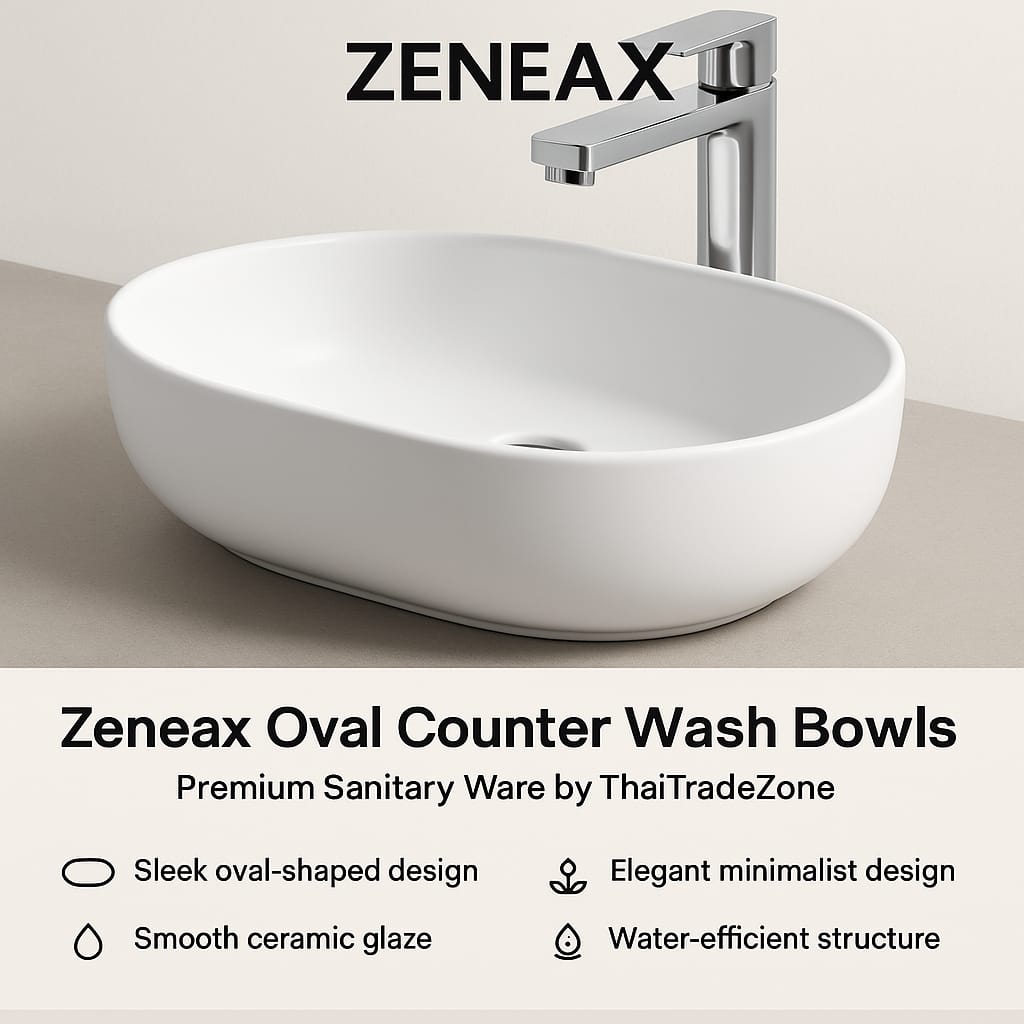 Zeneax Oval Counter Wash Bowls