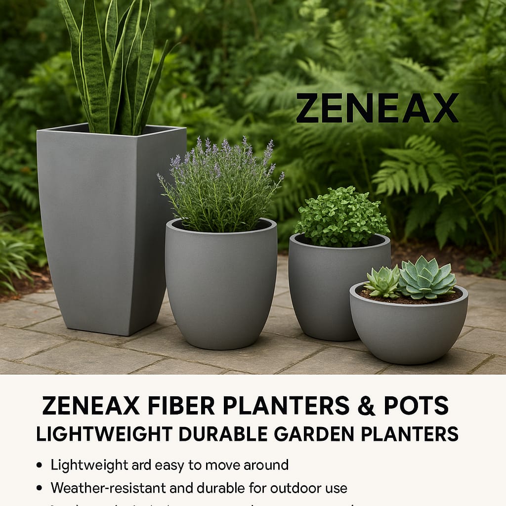 Zeneax Fiber Planters & Pots