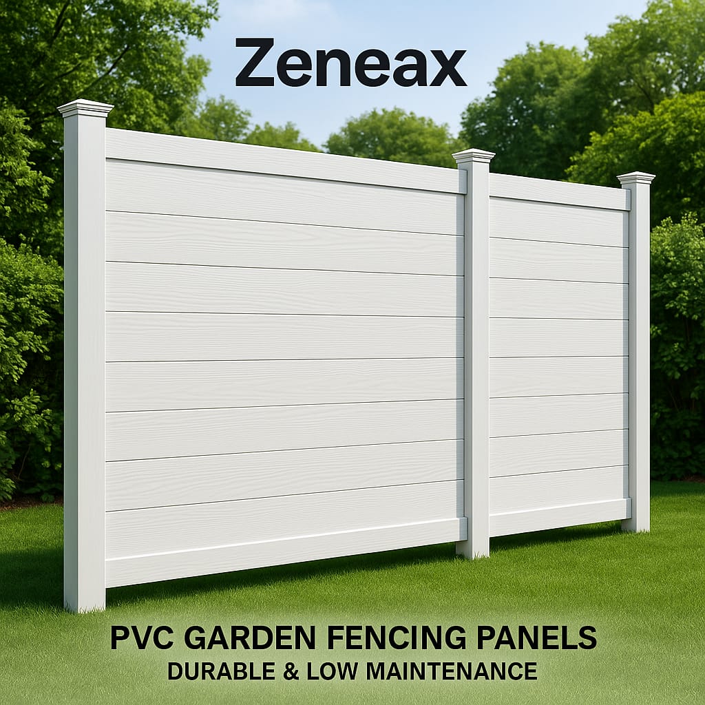 Zeneax Durable PVC Garden Fencing Panels