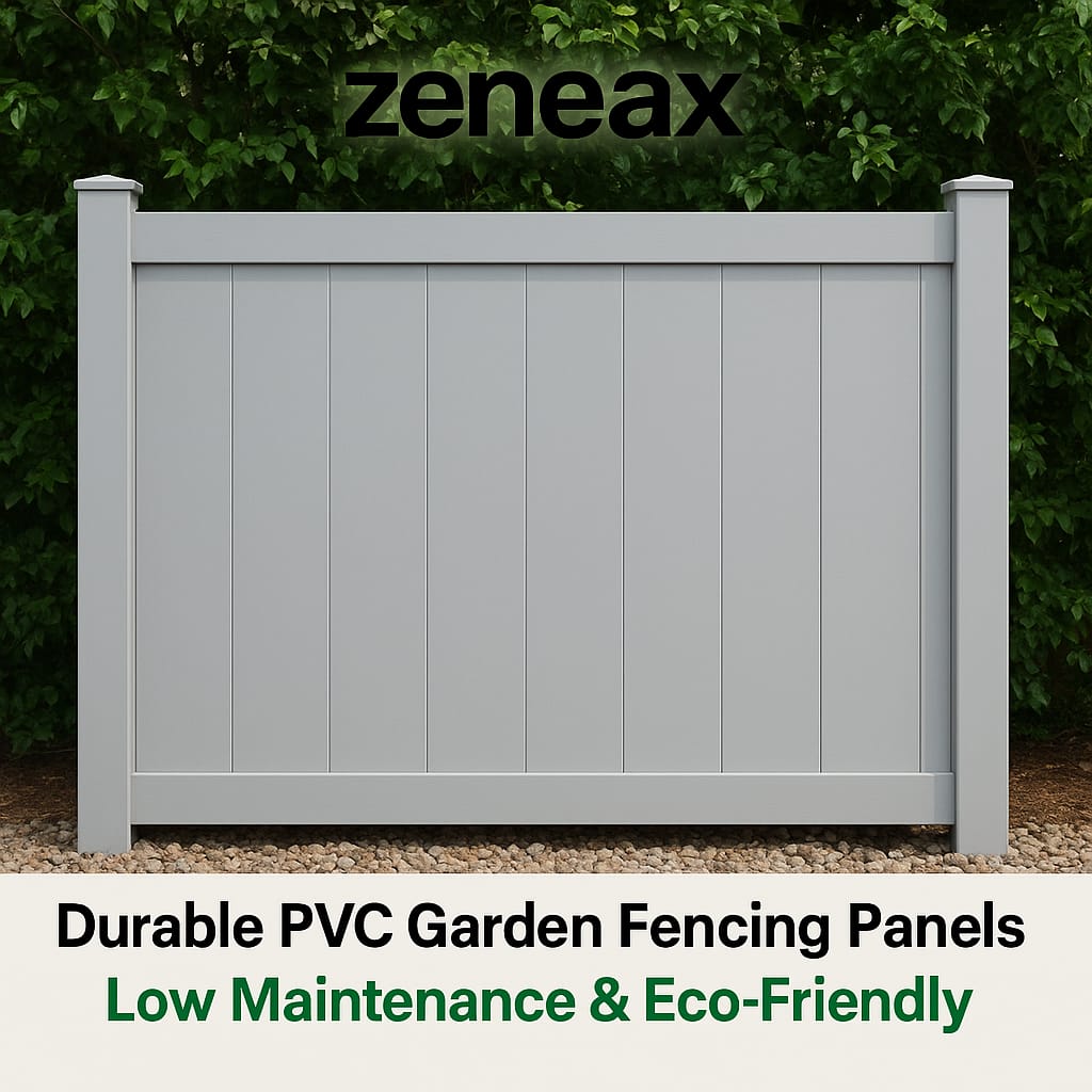 Zeneax Durable PVC Garden Fencing Panels